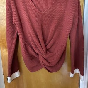 Sweater with knitted front